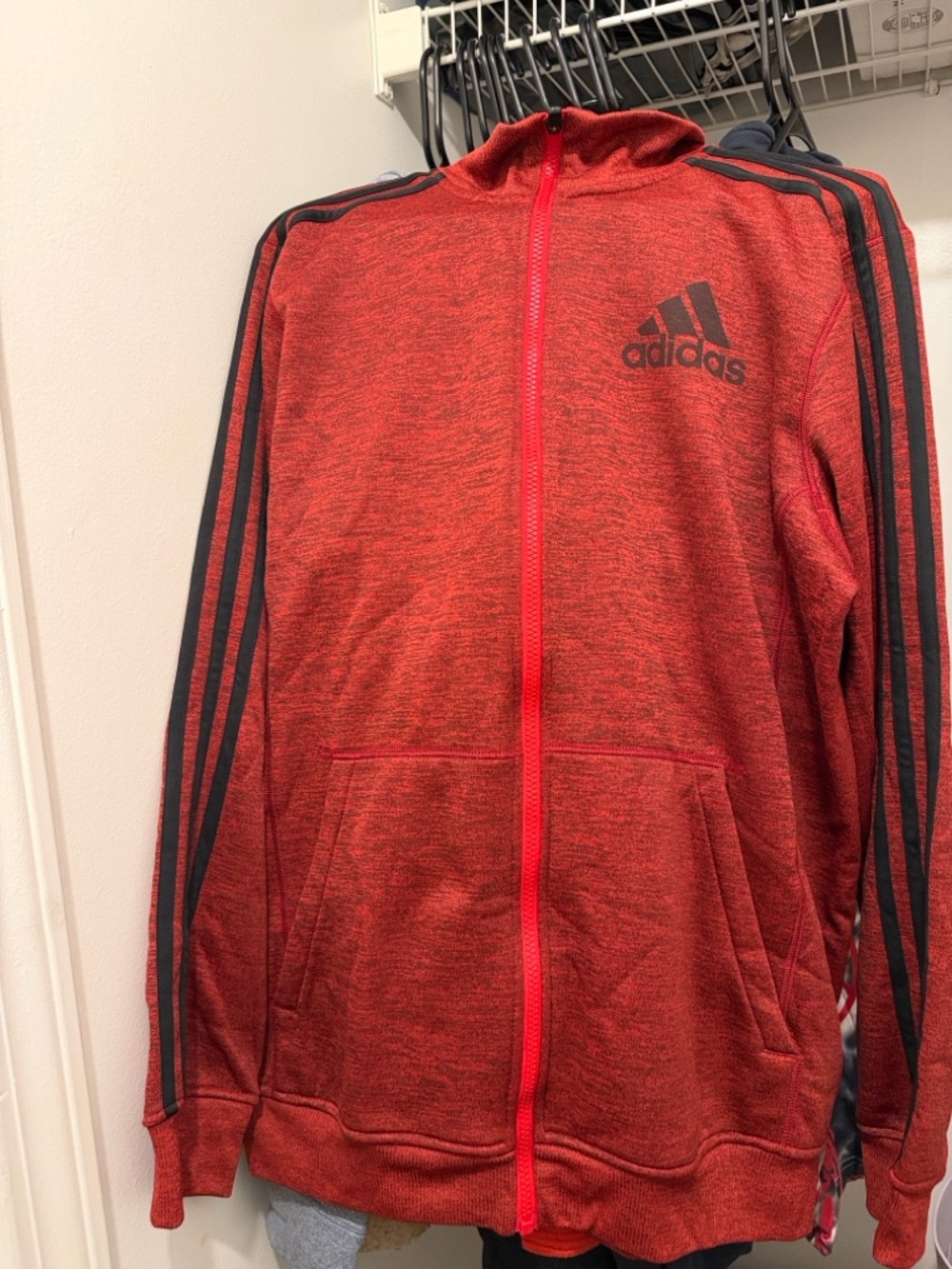adidas Red Full-Zip Track Jacket